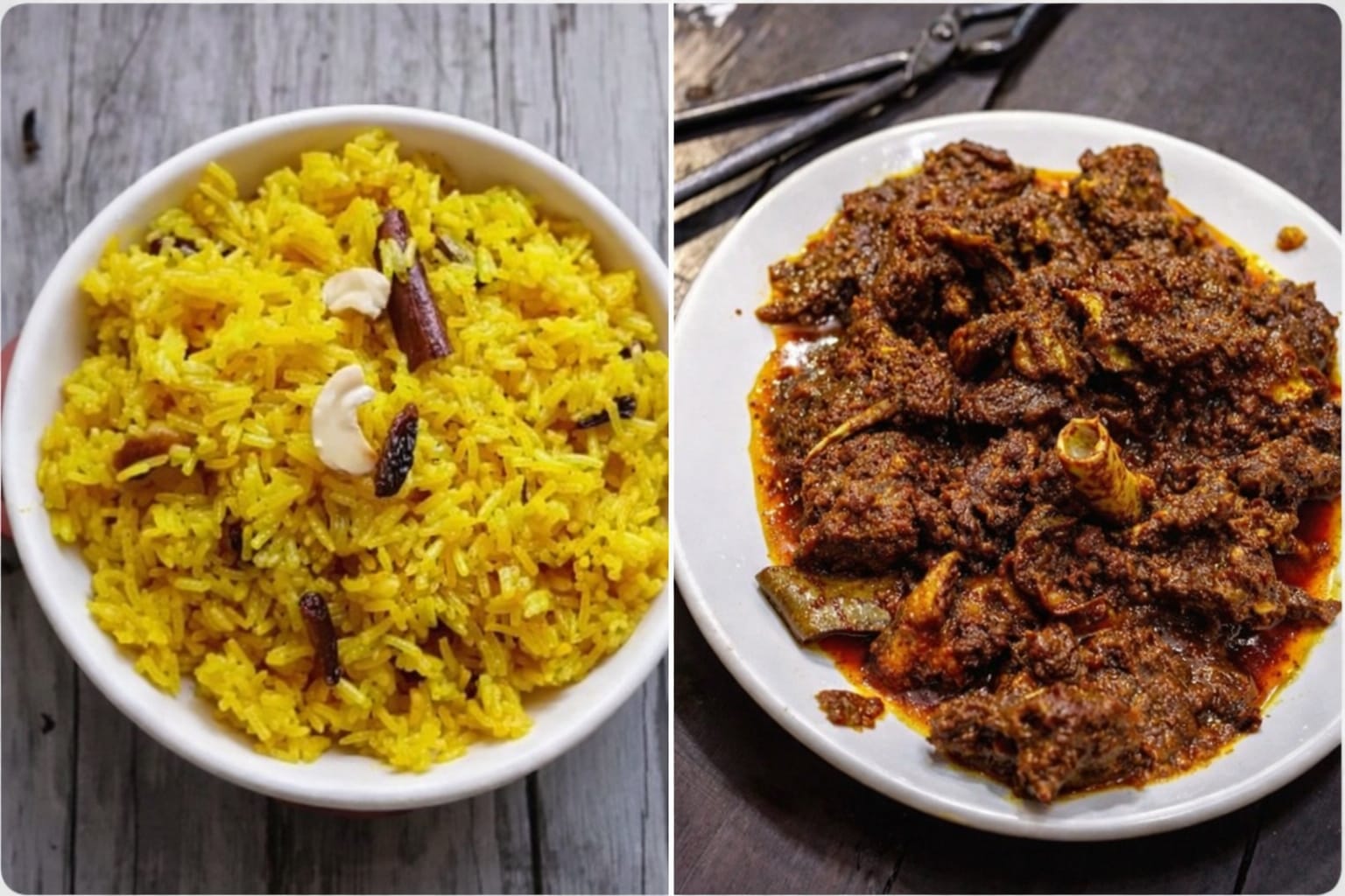 Kasturi Basanti Pulao+Mutton Kosha
