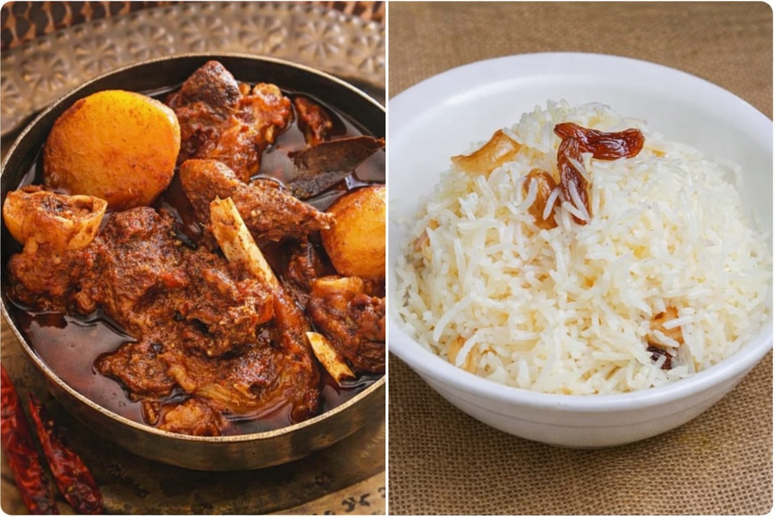 6 ballygunge place kaju kismis pulao+Bhojohori manna mutton dakbunglow