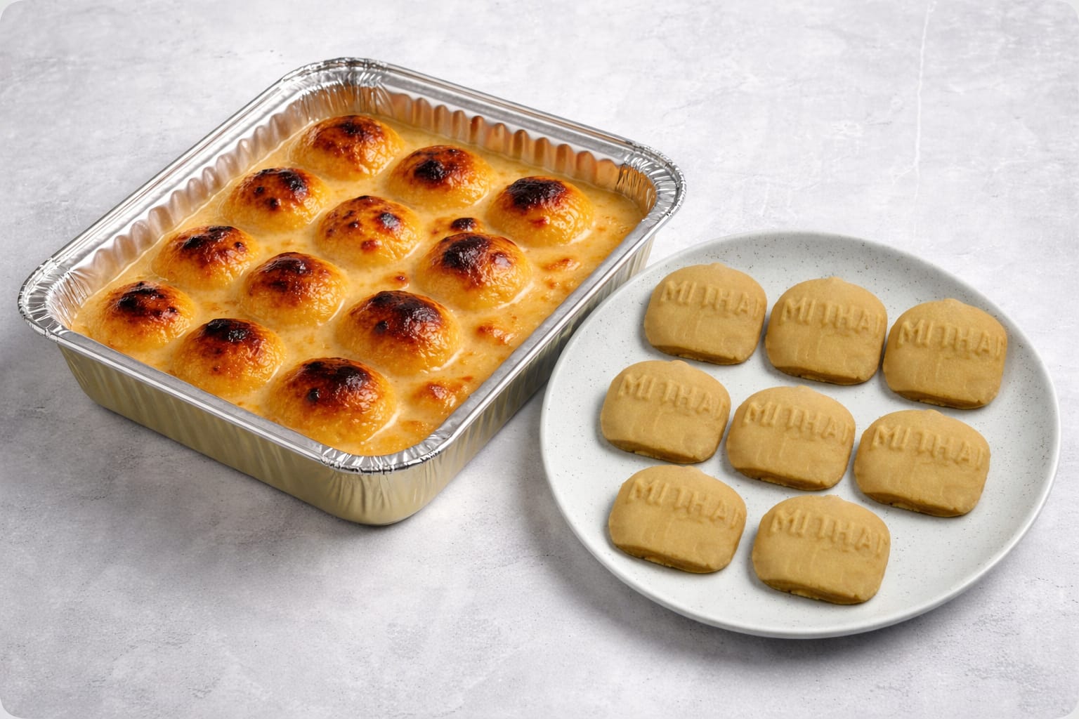 Mithai Jalbhara(8 Pieces) & Balaram Baked rasgulla(12 Pieces)